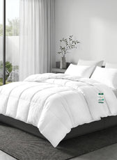 3PC Comforter Set Solid Dyed Microfiber Dark White 160×220cm