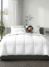 3PC Comforter Set Solid Dyed Microfiber Dark White 160×220cm