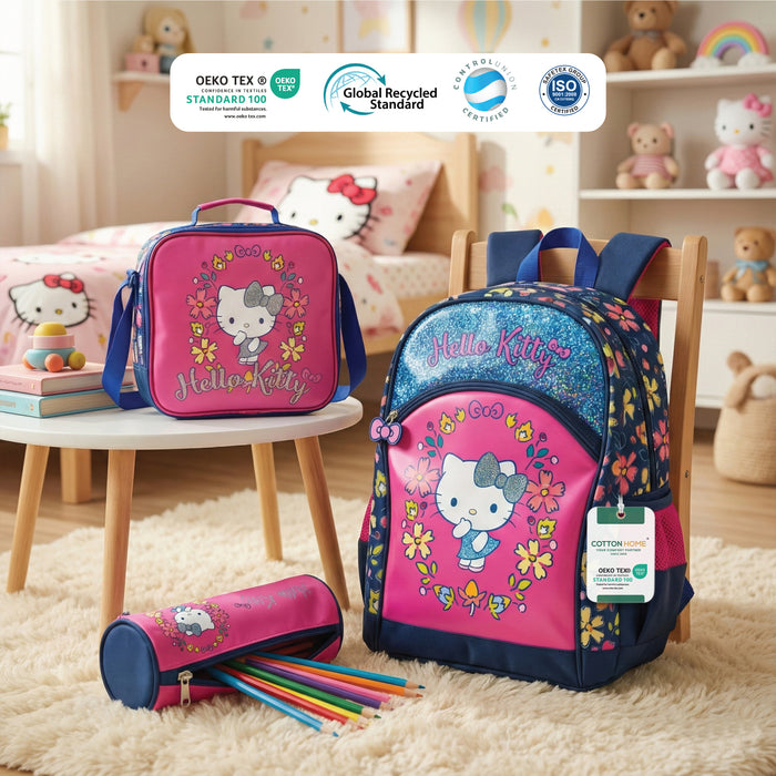Hello Kitty 3-Piece School Bag Set – Lightweight Cartoon Character Bookbag with Large Storage Space for Boys & Girls