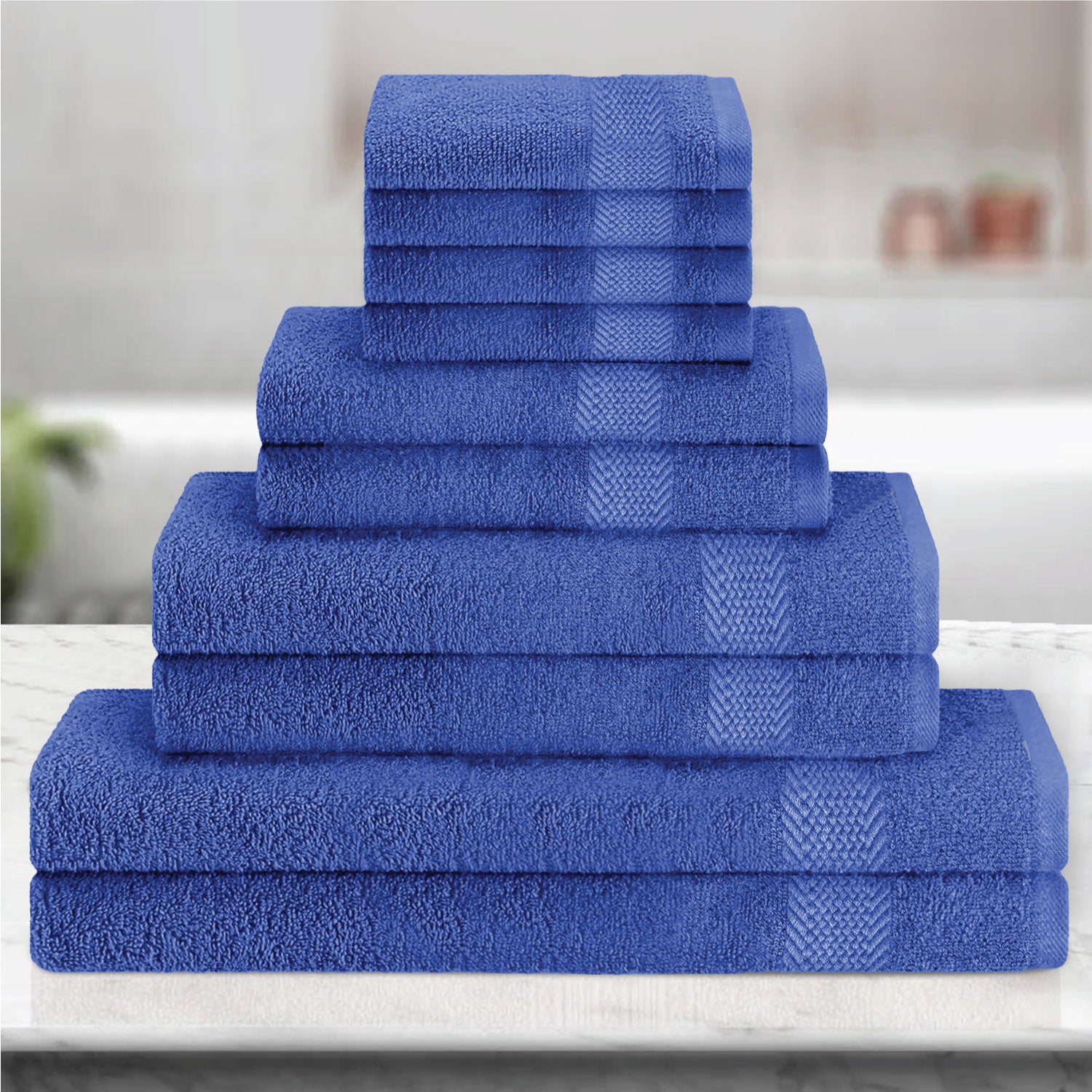 Cotton Towels 10 Piece Set-Soft Feel, Quick Dry, Highly Absorbent Durable Towels - Cotton Home