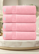 Cotton Bath Sheet 100x150 CM 4 Piece Set-Soft Feel, Quick Dry, Highly Absorbent Durable Towels - Cotton Home