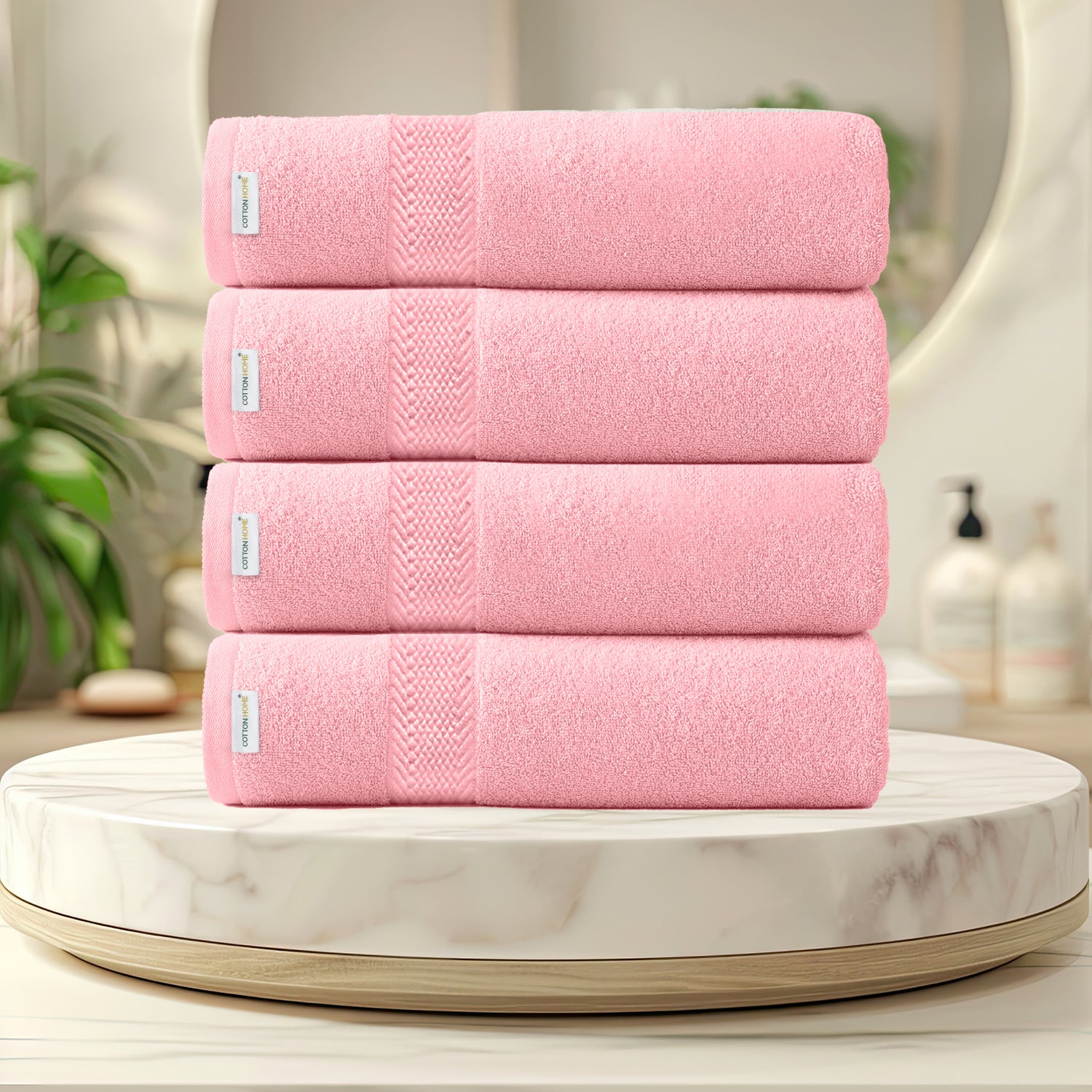 Cotton Bath Sheet 100x150 CM 4 Piece Set-Soft Feel, Quick Dry, Highly Absorbent Durable Towels - Cotton Home