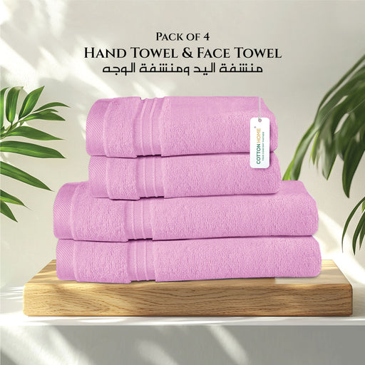 Cotton Face Towel and Hand Towel 4 Piece Set-Soft Feel, Quick Dry, Highly Absorbent Durable Towels - Cotton Home