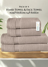 Cotton Face Towel and Hand Towel 4 Piece Set-Soft Feel, Quick Dry, Highly Absorbent Durable Towels - Cotton Home