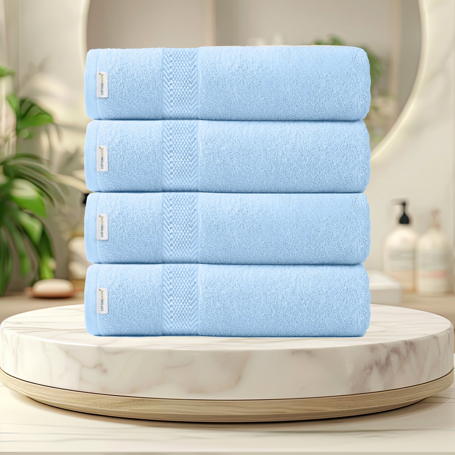 Cotton Bath Sheet 100x150 CM 4 Piece Set-Soft Feel, Quick Dry, Highly Absorbent Durable Towels - Cotton Home