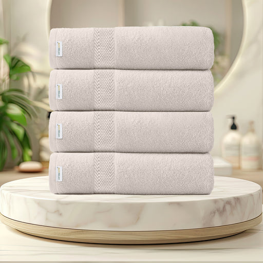 Cotton Bath Sheet 100x150 CM 4 Piece Set-Soft Feel, Quick Dry, Highly Absorbent Durable Towels - Cotton Home