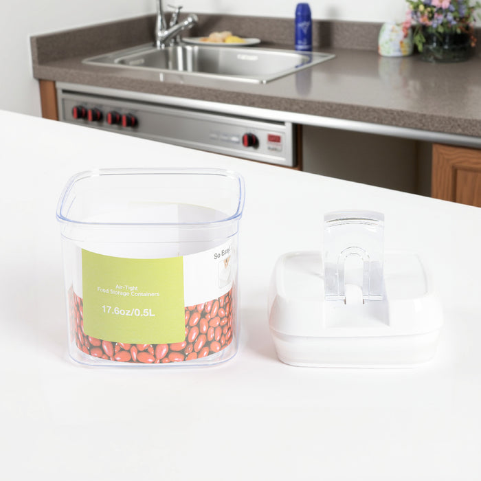 Glass Storage Jar Set of 7 Stackable Airtight Kitchen - Cotton Home