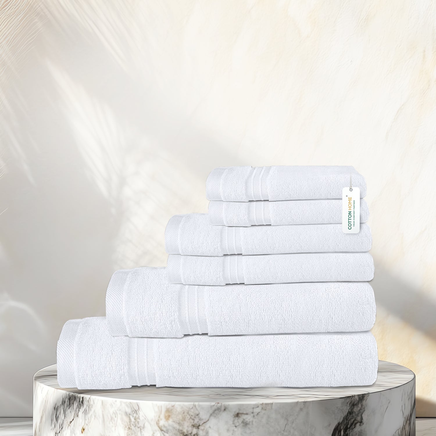 Cotton Towels 6 Piece Set-Soft Feel, Quick Dry, Highly Absorbent Durable Towels
