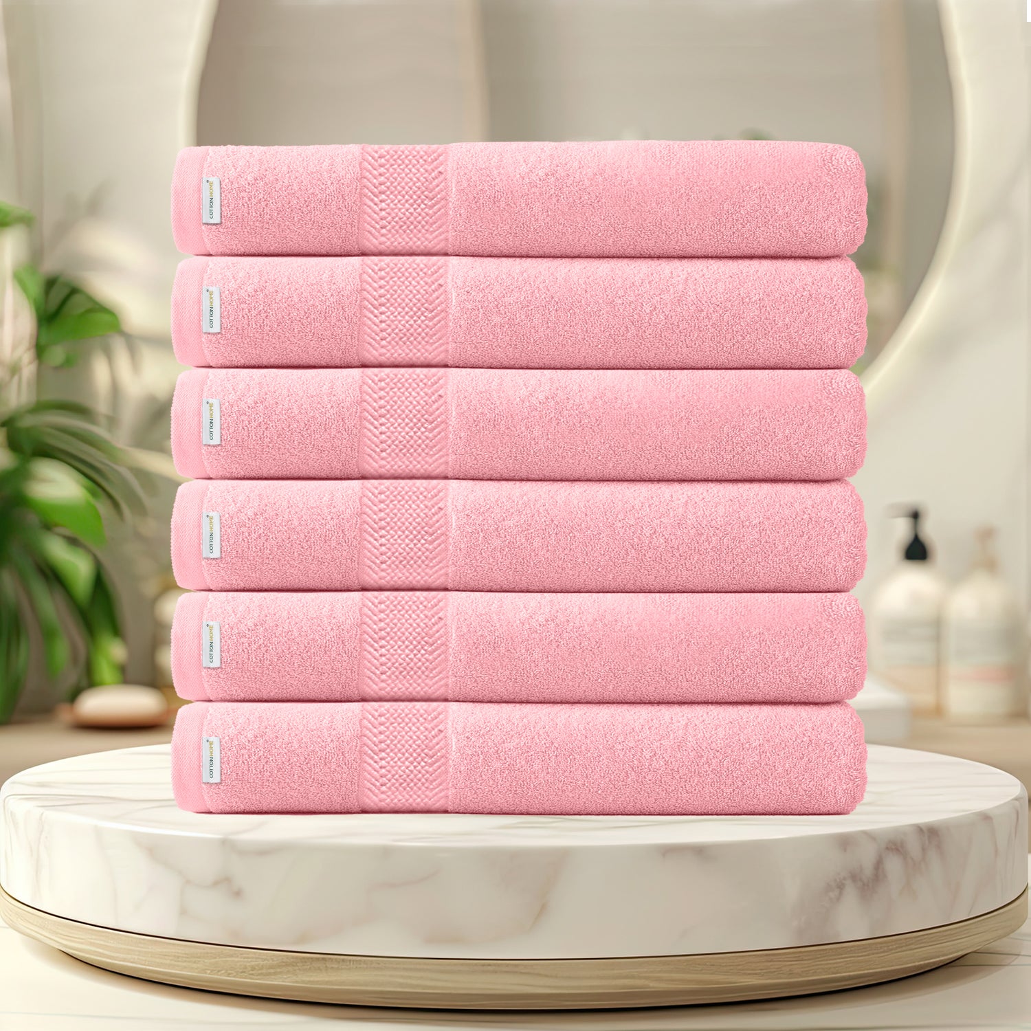 Cotton Bath Sheet 100x150 CM 6 Piece Set-Soft Feel, Quick Dry, Highly Absorbent Durable Towels - Cotton Home