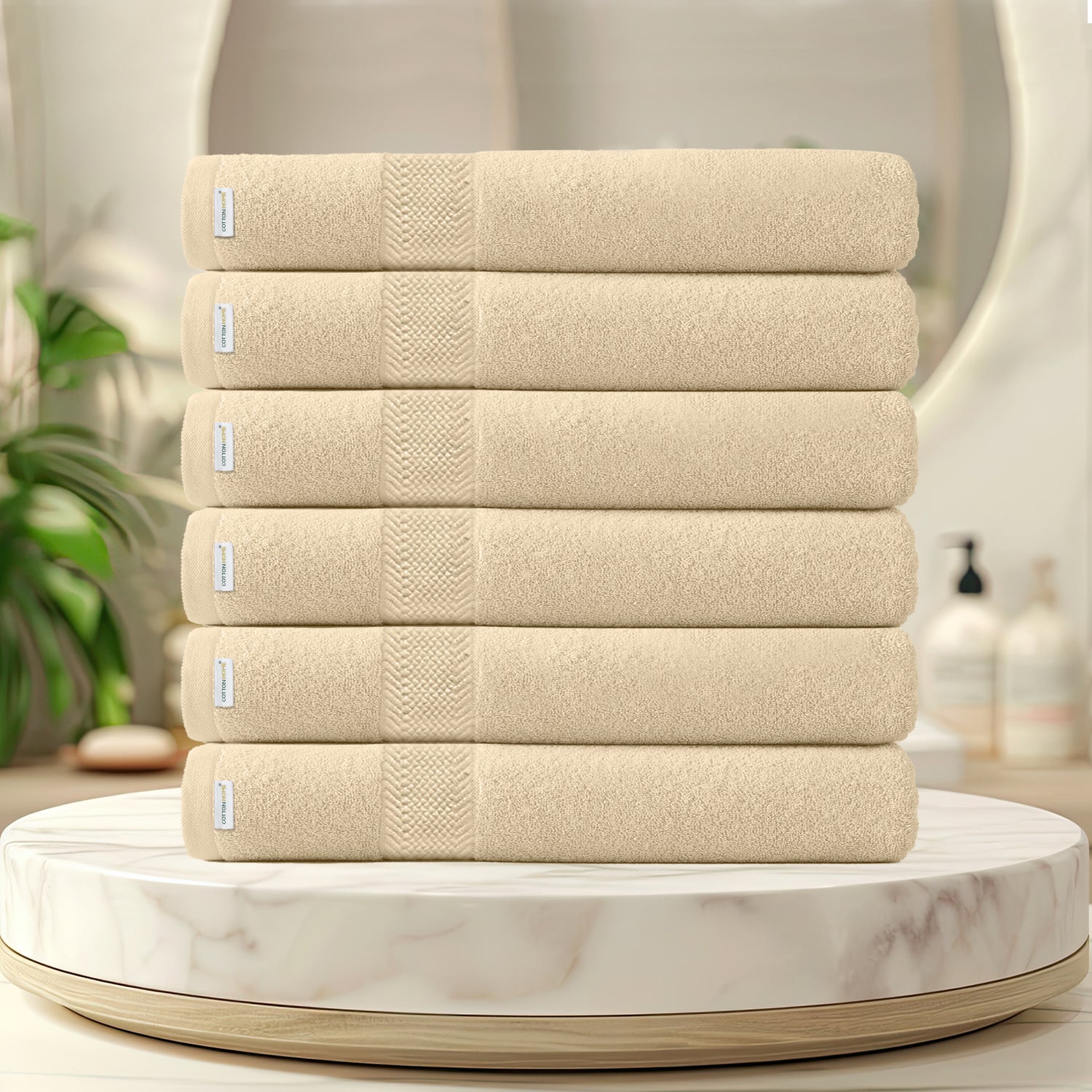 Cotton Bath Sheet 100x150 CM 6 Piece Set-Soft Feel, Quick Dry, Highly Absorbent Durable Towels - Cotton Home