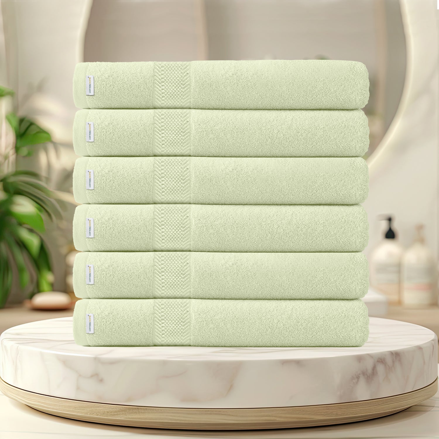 Cotton Bath Sheet 100x150 CM 6 Piece Set-Soft Feel, Quick Dry, Highly Absorbent Durable Towels - Cotton Home