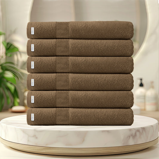 Cotton Bath Sheet 100x150 CM 6 Piece Set-Soft Feel, Quick Dry, Highly Absorbent Durable Towels - Cotton Home