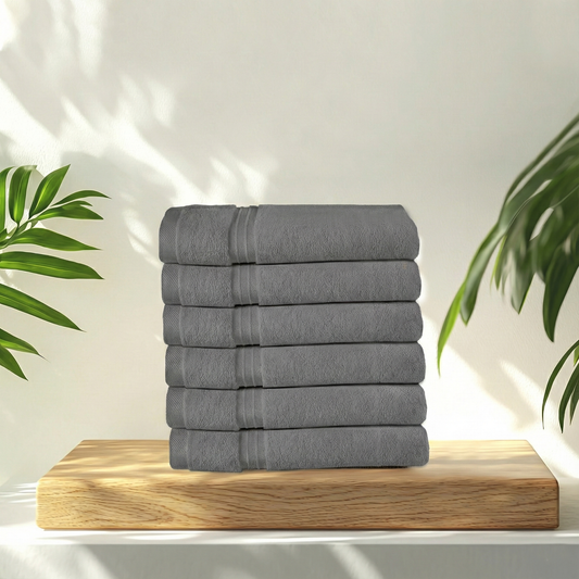Cotton Hand Towel 40x70 CM 6 Piece Set-Soft Feel, Quick Dry, Highly Absorbent Durable Towels