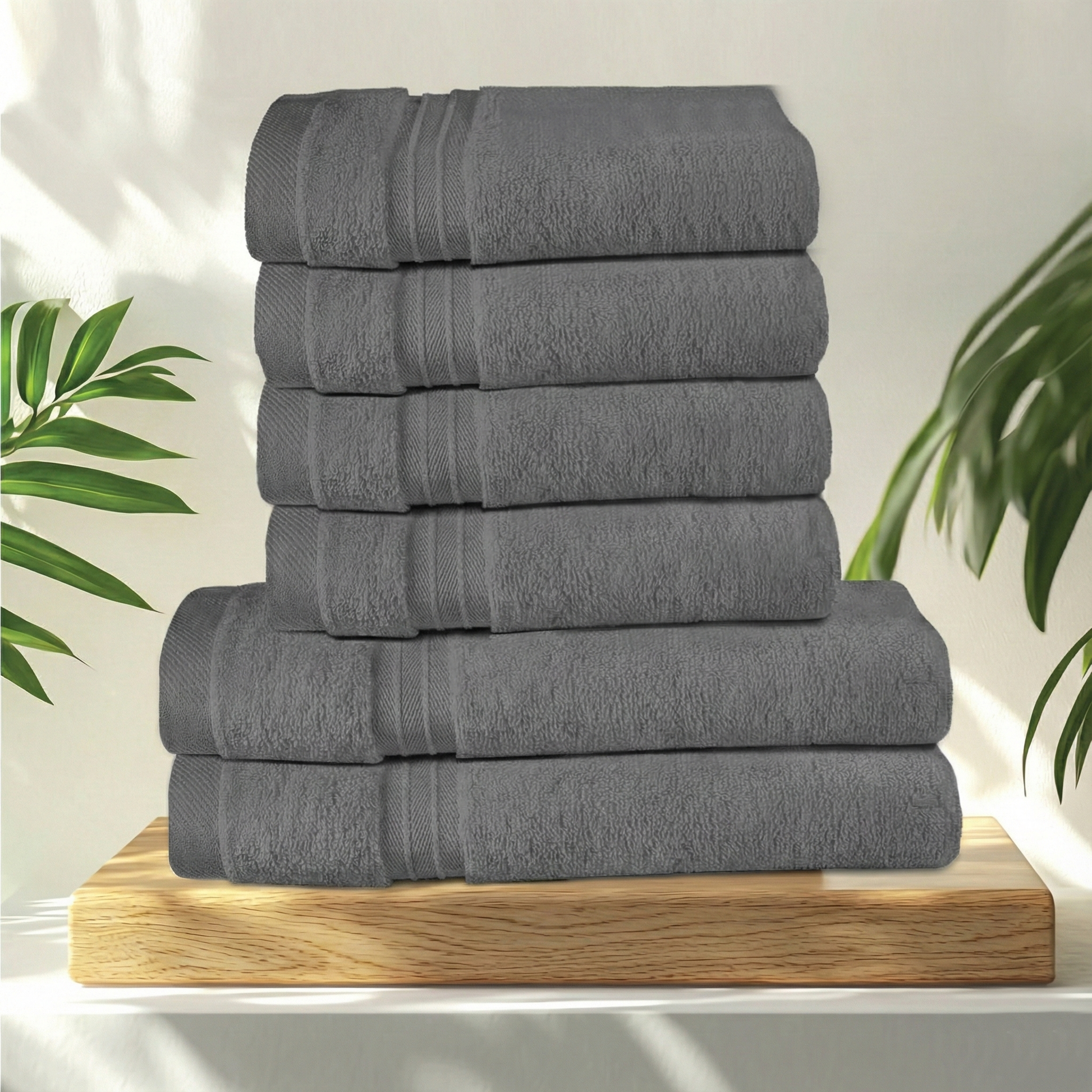 Cotton Face Towel and Hand Towel 6 Piece Set-Soft Feel, Quick Dry, Highly Absorbent Durable Towels