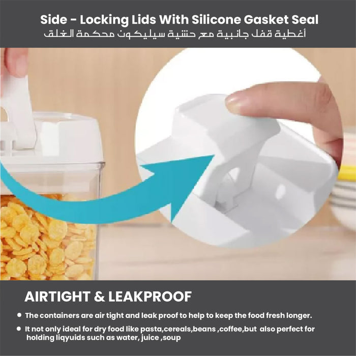 Glass Storage Jar Set of 7 Stackable Airtight Kitchen - Cotton Home