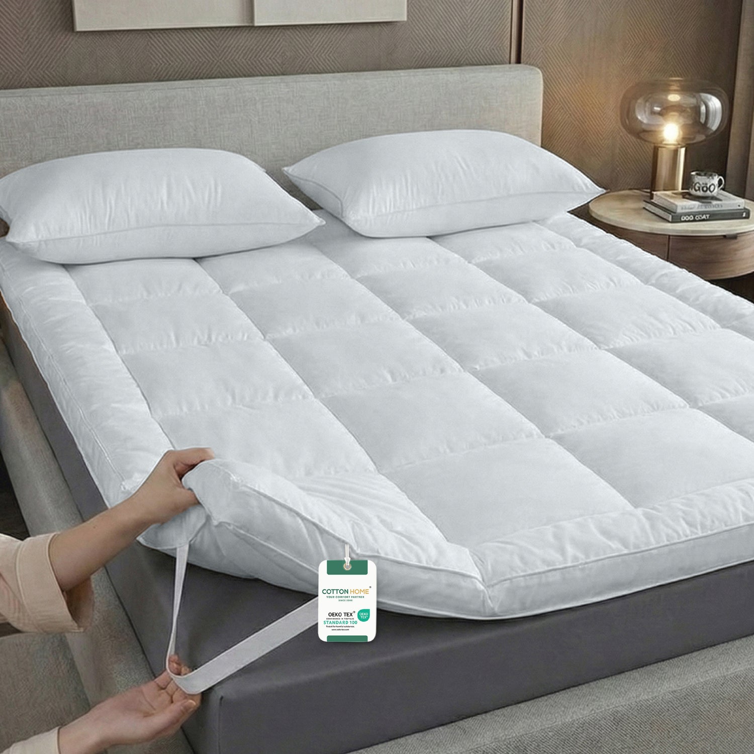 Mattress Topper 160×200+8cm - White