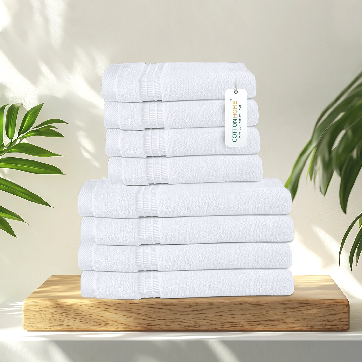 Cotton Face Towel and Hand Towel 8 Piece Set-Soft Feel, Quick Dry, Highly Absorbent Durable Towels