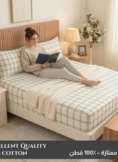 Egyptian Cotton King Size Printed Fitted Sheet 180X200+30CM with Pillow Case (31B)