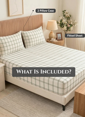 Egyptian Cotton King Size Printed Fitted Sheet 180X200+30CM with Pillow Case (31B)