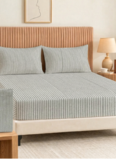 Egyptian Cotton Twin Size Printed Fitted Sheet 120X200+30CM with Pillow Case (30B)