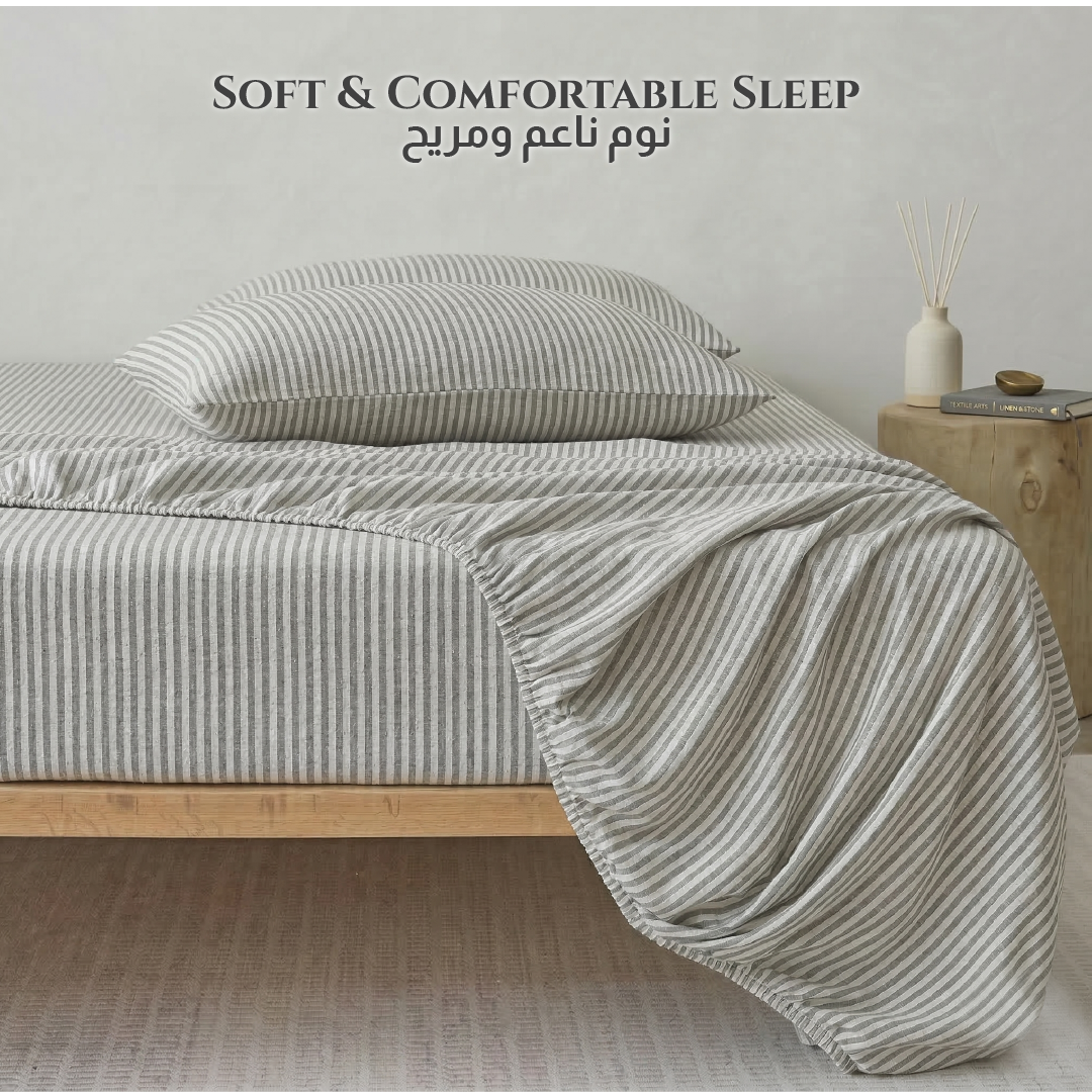 Egyptian Cotton Twin Size Printed Fitted Sheet 120X200+30CM with Pillow Case (30B)