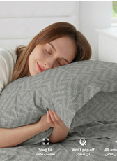 Egyptian Cotton Twin Size Printed Fitted Sheet 120X200+30CM with Pillow Case (28B)