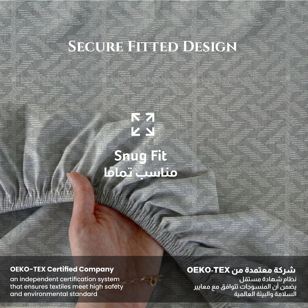 Egyptian Cotton Twin Size Printed Fitted Sheet 120X200+30CM with Pillow Case (28B)
