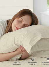 Egyptian Cotton King Size Printed Fitted Sheet 180X200+30CM with Pillow Case (21B)