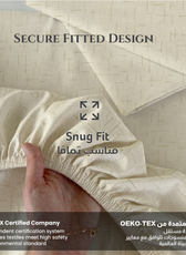 Egyptian Cotton King Size Printed Fitted Sheet 180X200+30CM with Pillow Case (21B)