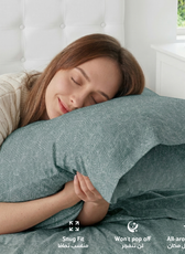 Egyptian Cotton King Size Printed Fitted Sheet 180X200+30CM with Pillow Case (15B)