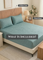 Egyptian Cotton King Size Printed Fitted Sheet 180X200+30CM with Pillow Case (15B)