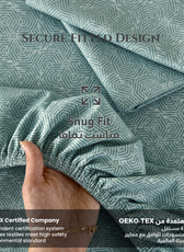 Egyptian Cotton King Size Printed Fitted Sheet 180X200+30CM with Pillow Case (15B)