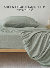 Egyptian Cotton Twin Size Printed Fitted Sheet 120X200+30CM with Pillow Case (5B)