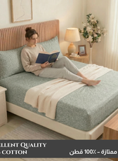 Egyptian Cotton Twin Size Printed Fitted Sheet 120X200+30CM with Pillow Case (5B)