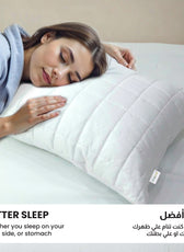 Sapphire Quilted Premium Cotton Pillow with Down Alternative filling 50x75 cm - Cotton Home