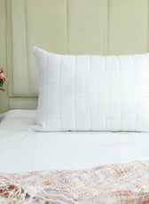 Sapphire Quilted Premium Cotton Pillow with Down Alternative filling 50x75 cm - Cotton Home