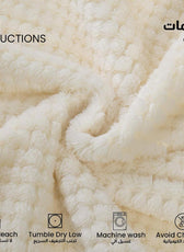 Tranquil Plaid Blanket Queen Size 220x240 Ivory - Cotton Home