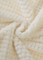 Tranquil Plaid Blanket Queen Size 220x240 Ivory - Cotton Home