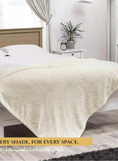Tranquil Plaid Blanket Queen Size 220x240 Ivory - Cotton Home