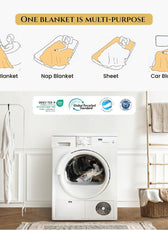 Tranquil Plaid Blanket Queen Size 220x240 Ivory - Cotton Home