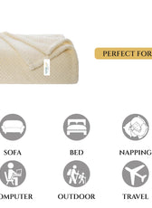 Tranquil Plaid Blanket Queen Size 220x240 Ivory - Cotton Home