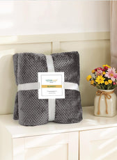 Tranquil Plaid Blanket Single Size 150x220 Dark Grey - Cotton Home
