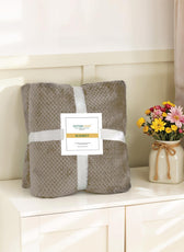 Tranquil Plaid Blanket Queen Size 220x240 Ivory - Cotton Home