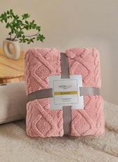 Premium Jacquard Blanket Double Size 220x240 Coffee Color - Cotton Home