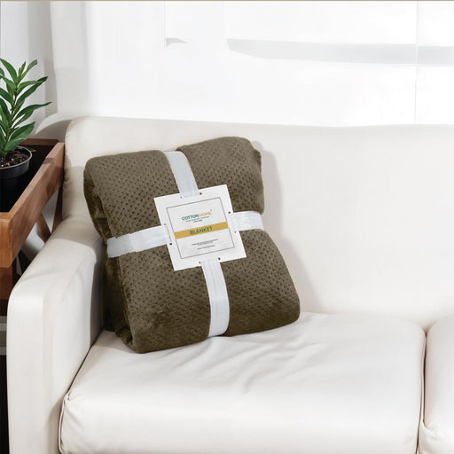 Tranquil Plaid Blanket Single Size 150x220 Brown - Cotton Home