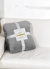 Tranquil Plaid Blanket Single Size 150x220 Silver - Cotton Home