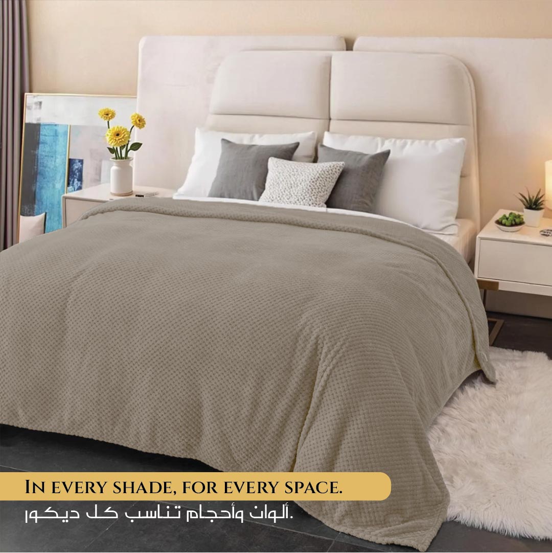 Tranquil Plaid Blanket Single Size 150x220 Brown - Cotton Home