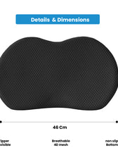 Spine Black Lumbar Support Memory Foam Cushion for Car Seats – 46x35x10cm