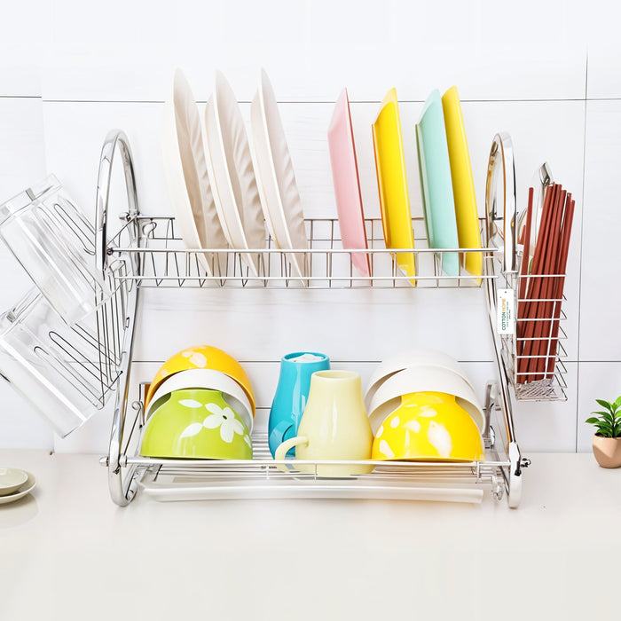 Stainless Steel Dish Rack with Removable Drain Board