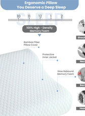 Ergo Gel-Infused Memory Foam Pillow Cervical Support for Neck and Shoulders 35x55cm